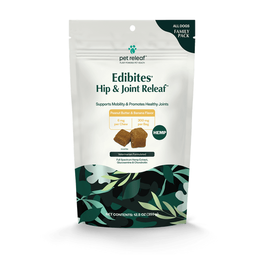 Pet Releaf Hip & Joint Releaf Family Size Edibites Peanut Butter & Banana Flavor for Dogs