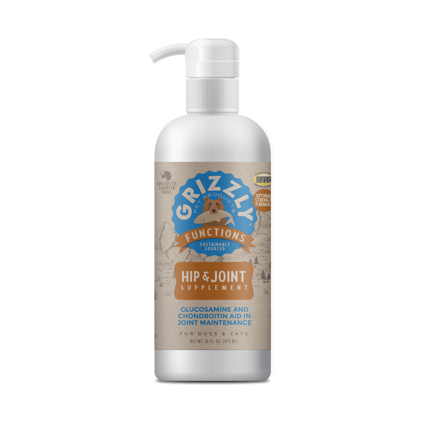 Grizzly Pet Products Hip and Joint Liquid Supplement for Dogs