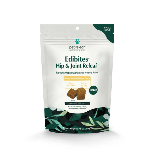 Pet Releaf Hip & Joint Releaf Edibites for Small Dogs Peanut Butter & Banana Flavor