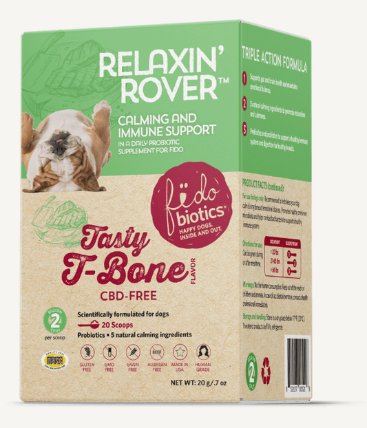 Fidobiotics Relaxin' Rover Calming Probiotic Immune Support Supplement for Dogs