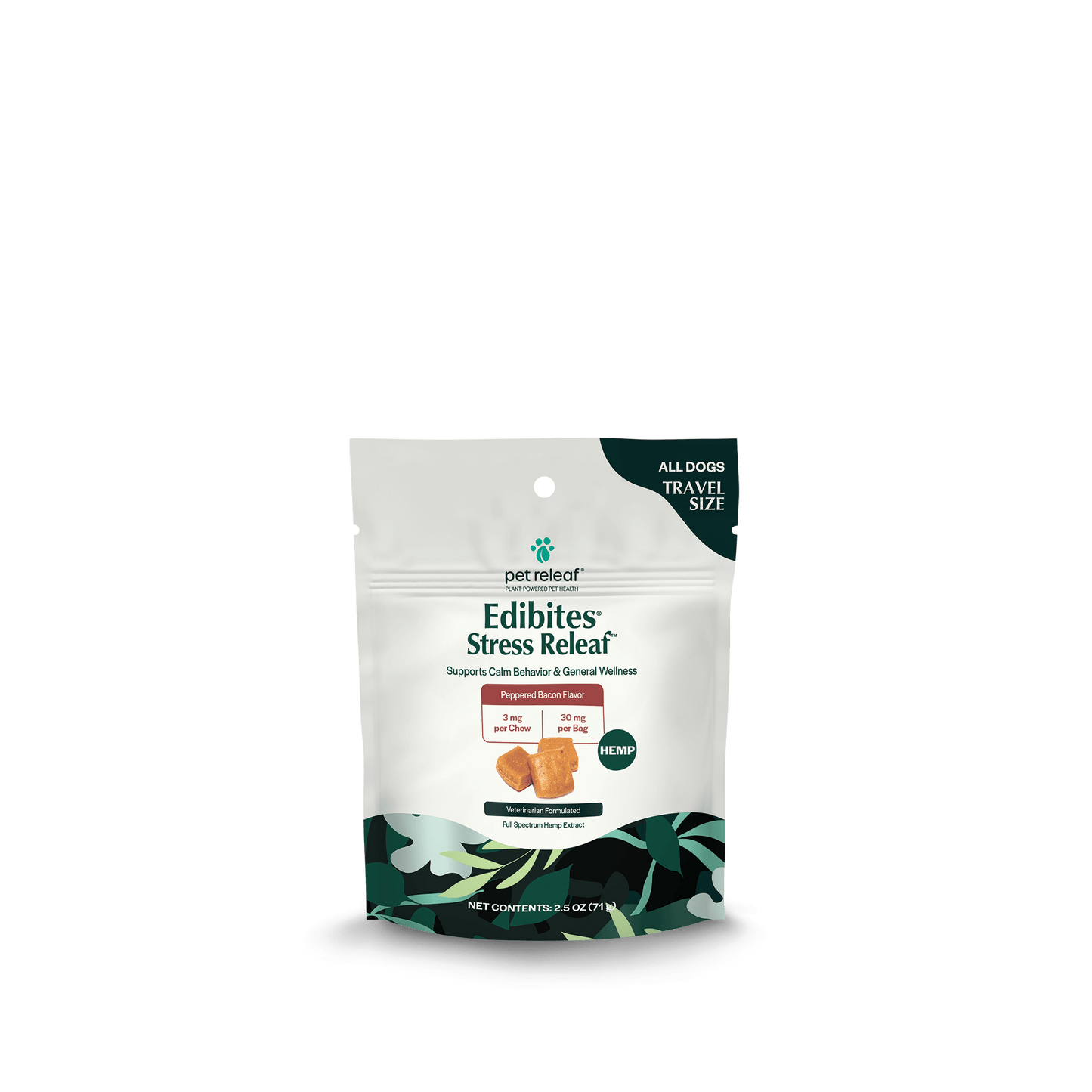 Pet Releaf Stress Releaf Travel Size Edibites Peppered Bacon Flavor for Dogs