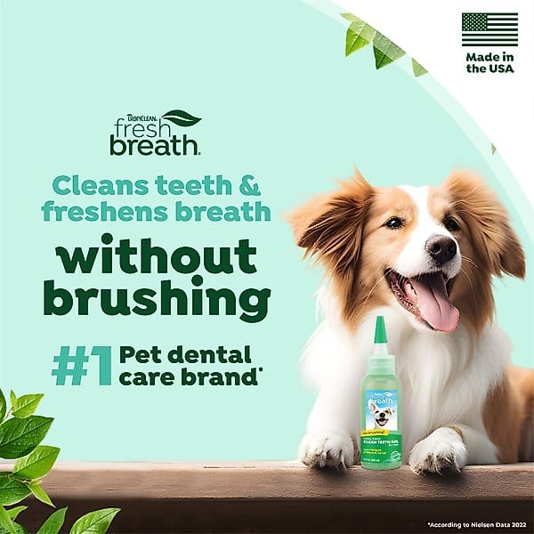 TropiClean Fresh Breath Oral Care Clean Teeth Gel for Dogs